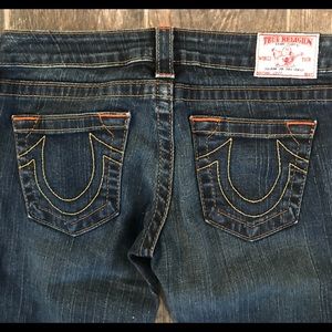 True Religion Lizzy Dark Denim Capris Size 27